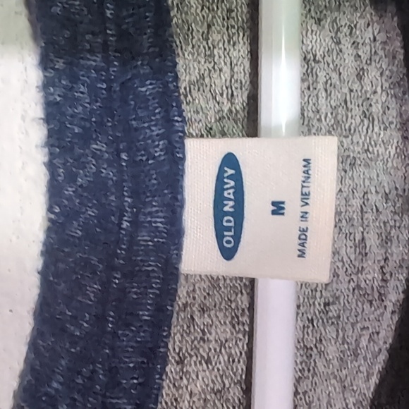 Women's Heather Gray And Blue  Long Sleeve Top - Picture 2 of 4